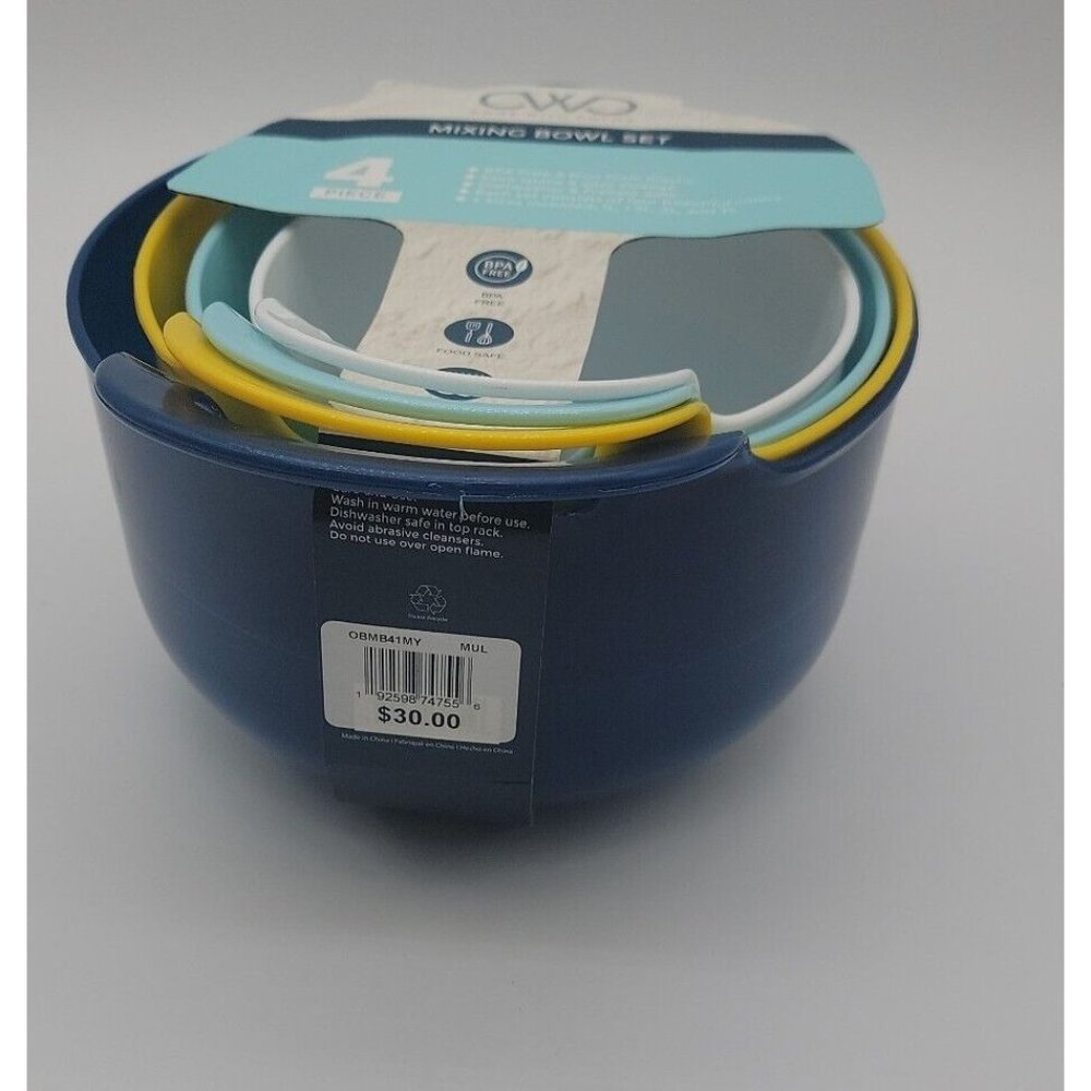 Cook With Color Mixing Bowls 4 Piece Nesting Plastic Mixing Bowl Set